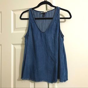 Universal Thread Chambray Tank with Raw Hem